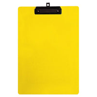 Geo Plastic Clipboard, Legal, 9" x 15", Yellow, 12 Pack-Clipboard made of strong plastic with retractable hook.