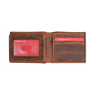 Champs Hunter Leather RFID Blocking Centre-Wing Wallet in Gift Box -  Brown-9 credit card slots