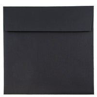 JAM Paper 9 x 9 Square Envelopes, Black Linen Recycled, 100 Pack (v01215g)-Black