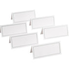 Gartner Studios Placecards, 3-1/4" x 1-5/8", White with Platinum Border, 48 Pack-White cards with a Platinum Border
