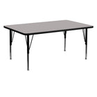 Flash Furniture 24''W x 60''L Rectangle Activity Table with 1.25'' High Pressure Top and Height Adjustable Pre-School Legs, Grey-Grey Laminate