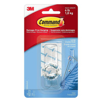 Command Clear Large Crystal Hook 17096CLR-EF, 1 Hook, 2 Large Clear Strips-Holds strongly, removes cleanly, Easy to apply