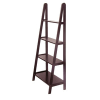 Winsome 4-Tier A-Frame Shelf, Espresso-Distinctive A -Frame design offers a sleek and modern look. 4 sturdy shelves, different depths narrowing toward top.
