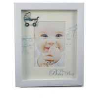 Elegance It's a Boy Picture Frame 4" x 6" -This beautiful picture frame with the words "Our Baby Boy" can hold up to a 4" x 6" picture.