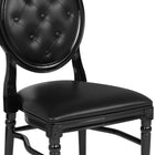 Flash Furniture HERCULES Series King Louis Chair with Tufted Back, Black Vinyl Seat & Black Frame-Fluted Legs