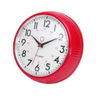 kieragrace 9.5" Retro Wall Clock with Chrome Bezel and Convex Glass Lens, Red, 4 Pack-Material: made of high-quality, durable, yet lightweight plastic rim with a glossy chrome finish to highlight the retro accent, and a convex (bubble) glass lens