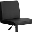 Flash Furniture Contemporary Black Vinyl Adjustable Height Barstool with Panel Back & Chrome Base-CA117 Fire Retardant Foam