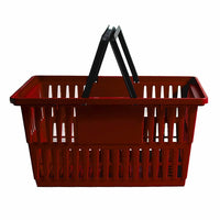 Eddie's - Large Retail Shopping Baskets - Red (199401-12)-8.5" x 11.5" x 16.75"