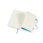 Moleskine Classic Ruled Soft Cover Notebook with Pocket, Blue Reef, 3.5" x 5.5"-Reef Blue soft cover