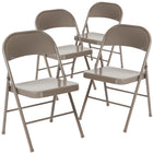 Flash Furniture HERCULES Series Double Braced Grey Metal Folding Chairs - 4 Pack-225 lb. Weight Capacity