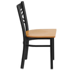 Flash Furniture HERCULES Series Black "X" Back Metal Restaurant Chair - Natural Wood Seat-"X" Back Design