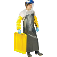 SCN Industrial Heavy-Duty Apron, Polyester/Nitrile, 48" L x 35" W, Black - 3 Pack-Colour: Black