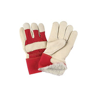 Zenith Safety Fitters Gloves, Large, Grain Cowhide Palm, Boa Inner Lining - 12 Pack-Cuff Material: Rubberized