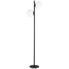 Dainolite Folgar Contemporary Incandescent Floor Lamp - 2 Lights - Matte Black with White Opal Glass -Black