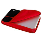 Vangoddy 14" Neoprene Laptop Sleeve - Black/Red-Slim-line design allows this case to be carried solo or fit in your favorite bag