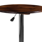 Flash Furniture 23.5" Round Adjustable Height Rustic Pine Wood Table (Adjustable Range 26.25" - 35.5")-Rustic Pine Wood Top