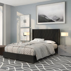 Flash Furniture Riverdale Full Size Tufted Upholstered Platform Bed - Black Fabric-Black Fabric Upholstery