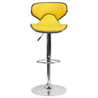 Flash Furniture Contemporary Cozy Mid-Back Yellow Vinyl Adjustable Height Barstool with Chrome Base-Contemporary Style Stool