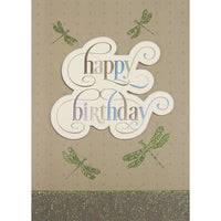 Rosedale 5-1/2" x 8" Happy Birthday Dragonflies Greeting Cards And Envelopes, 6 Pack (19717)-Printed on premium uncoated card stock