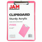 JAM Paper Standard Plastic Clipboard - Pink - 2 Pack-Size: Letter (9 x 12.5 inches). Easy to stack and organize. Fits in most bags, backpacks, and brief cases.