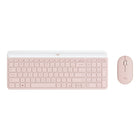 Logitech MK470 Slim Wireless Keyboard and Mouse Combo - Rose-Logitech MK470 cordless combo features a compact modern designed keyboard with low-profile scissor keys, a number pad and a layout optimized for Windows