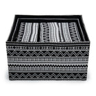 Truu Design Zig Zag Storage Baskets, Set of 5, 15.5 x 8.5 x 13.5 inches, Black, White-Comes with two handles on the side for easy grip and portability
