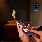Tzumi AuraLED HexGlow Tile Lights with Wifi - Six Hexagonal Lights with Full RGB Spectrum LEDs-Lights come with strong adhesive backing patches for easy peel and stick installation.