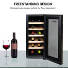 Koolatron Deluxe 12 Bottle Wine Cooler, Beech Wood Racks, 1 cu. ft. (28L), Freestanding - Black-Vibration free thermoelectric cooling will not disturb sediment