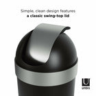 Umbra Venti Trash Can with Swing Top Lid - Black/Nickel - 16-Gallon (62 L) Capacity-Oscillating Top