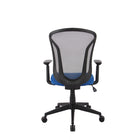 Brassex Abel Desk Chair - Black/Blue-5 dual 50mm castors for easy mobility
