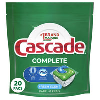 Cascade ActionPacs Complete Dishwasher Detergent - Fresh Scent - 20 Pack-Tablets