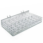 Azar Displays 15/16" 48 Round Slot Mascara/Wand Tray For Pegboard, Slatwall/Counter Top, Clear, 2 Pack (225582)-2 hooks attached for easy mounting