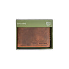 Champs Hunter Leather RFID Blocking Centre-Wing Wallet in Gift Box -  Brown-ID window