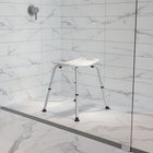Flash Furniture HERCULES Series Adjustable Bath & Shower Chair with Non-slip Feet - White-Tool-Free Assembly