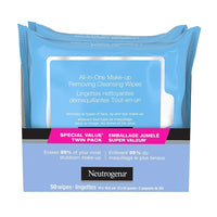 Neutrogena All in One Wipes - 50 Pack-Neutrogena All-In-One Make-up Removing Cleansing Face Wipes, 50 Count, erase 99 percent of makeup