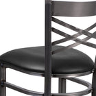 Flash Furniture HERCULES Series Clear Coated "X" Back Metal Restaurant Barstool - Black Vinyl Seat-CA117 Fire Retardant Foam