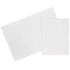 JAM Paper Two Pocket Presentation Folders, White Linen, 12 Pack (95448g)-Size: 4.25" x 9.13"