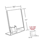 Azar Displays 11" x 8.5" L-Shape Slanted Acrylic Sign Holder, Clear, 10 Pack (252055)-Brochure holder dimensions: 4"H x 4-1/8"W x 1-1/4"D