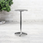 Flash Furniture 23.25" Round Aluminum Indoor-Outdoor Folding Bar Height Table with Base-Top folds with push button