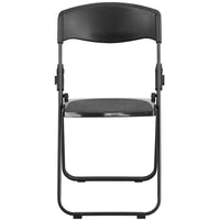 Flash Furniture HERCULES Series Heavy Duty Black Plastic Folding Chair with Built-in Ganging Brackets-Plastic Folding Chair