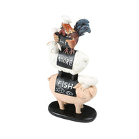 Truu Design Chef Animals Figurine, 12.25 inches, Multicolor-Measures 12" in height and 6" in width