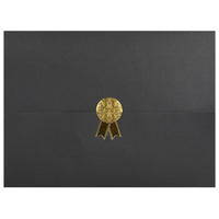 St. James Document/Certificate Holders - Gold Award Seal with Gold Ribbon - Black - 5 Pack-Add ceremony, elegance and sincerity to the act of giving recognition