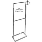 Azar Displays 59" x 23.75" x 15" Metal Single Frame Easel Display, Chrome (300701)-Metal single-frame easel display