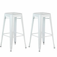 Plata Decor Tolix 30"H Stool - White - 2 Pack-Counter stool