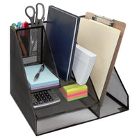 Staples Metal Mesh Giant Desk Organizer - 8 Slots - Black-Giant desk organizer, to store and easily access writing utensils, documents, and other items