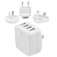 StarTech 4-Port USB Wall Charger, International Travel, 34W/6.8A, White (USB4PACWH)-Charge your devices at home or overseas with the included universal power adapter