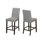 Monarch Specialties 1902 Dining Chair - Grey Leather-Look Counter Height - 2 Pack-Dining or kitchen counter height chair
