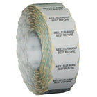 Meto 822 1-Line White Meilleur Avant/Best Before Labels 1500/RL, 14 Pack-Wavy edges designed to catch customer's attention