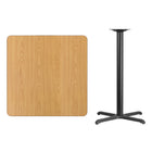 Flash Furniture 36'' Square Laminate Table Top, Natural with 30'' x 30'' Bar-Height Table Base (XUNT3636T3030B)-Natural Laminate Top