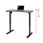 Bestar 24" x 48" Electric Height Adjustable Table, Bark Grey, (65857-47)-Durable 1" commercial grade work surface with melamine finish that resists scratches, stains and burns.